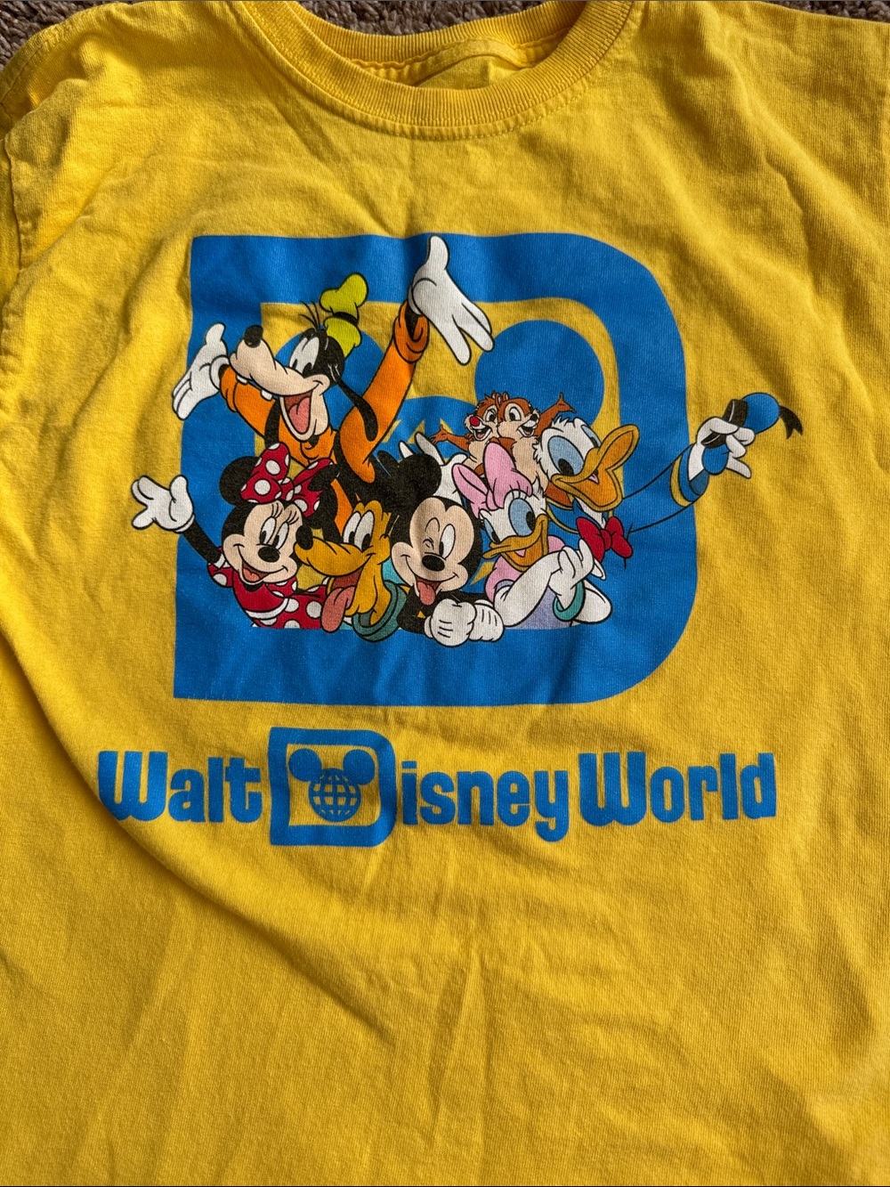 Disney Yellow Tee with Blue Walt Disney World Character Graphic